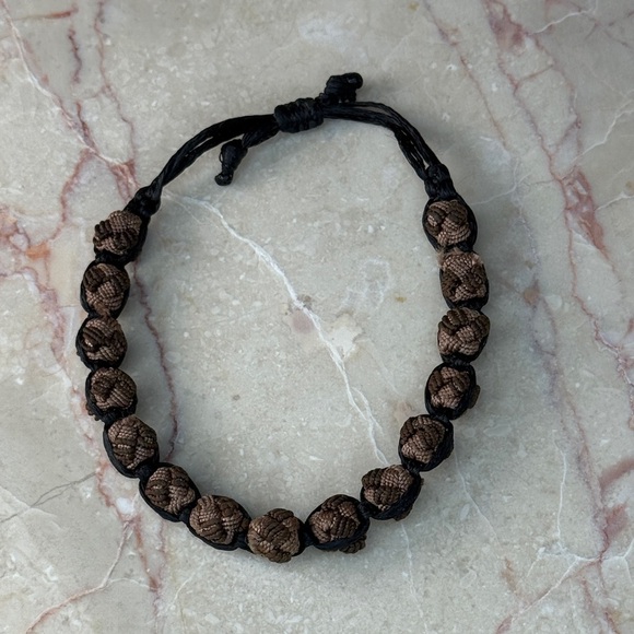 Brown and Black Knotted Adjustable Bracelet - Picture 1 of 3